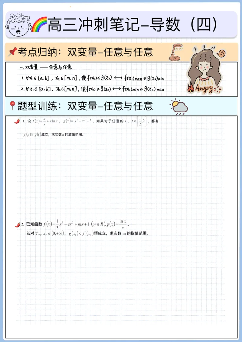 《高三冲刺笔记-导数-01～10（空白版）_2026版高中《二三轮复习+冲刺复习》_高考数学冲刺笔记猫老师猫老师2026版高考数学冲刺笔记+猫老师2026年高考数学考点一遍过全套(完整版)》第10页预览