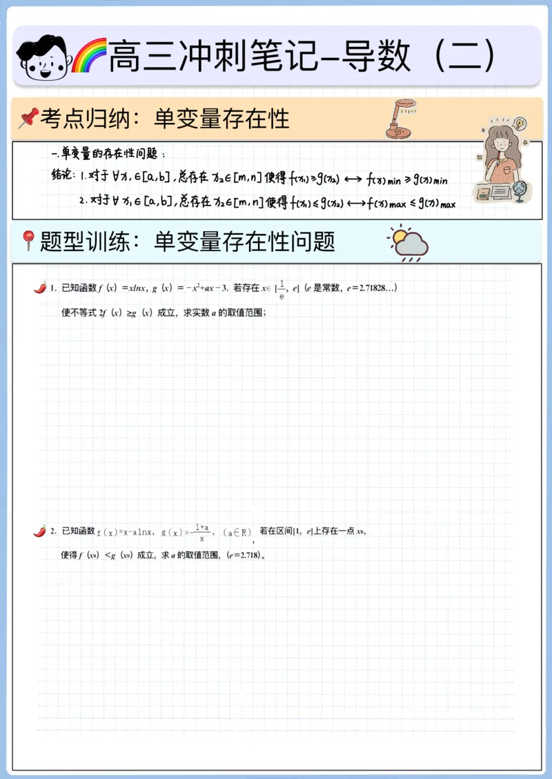 《高三冲刺笔记-导数-01～10（空白版）_2026版高中《二三轮复习+冲刺复习》_高考数学冲刺笔记猫老师猫老师2026版高考数学冲刺笔记+猫老师2026年高考数学考点一遍过全套(完整版)》第5页预览