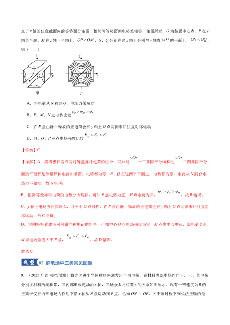 《专题09电场带电粒子在电场中的运动（专题专练）（全国通用）（教师版）_高考一二三轮复习_物理_2026年-物理高考二轮复习_2026年高考物理二轮复习课件+讲义+练习（新高考通用）-G92(1)》第7页预览