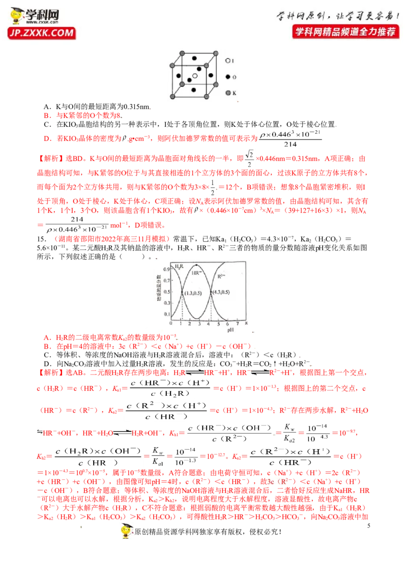 《卷3-备战2022年高考化学名校地市好题必刷全真模拟卷（山东专用）•第一辑（解析版）_初高中资料库_高中资料库（转存避免链接过期失效）_高中化学》第5页预览