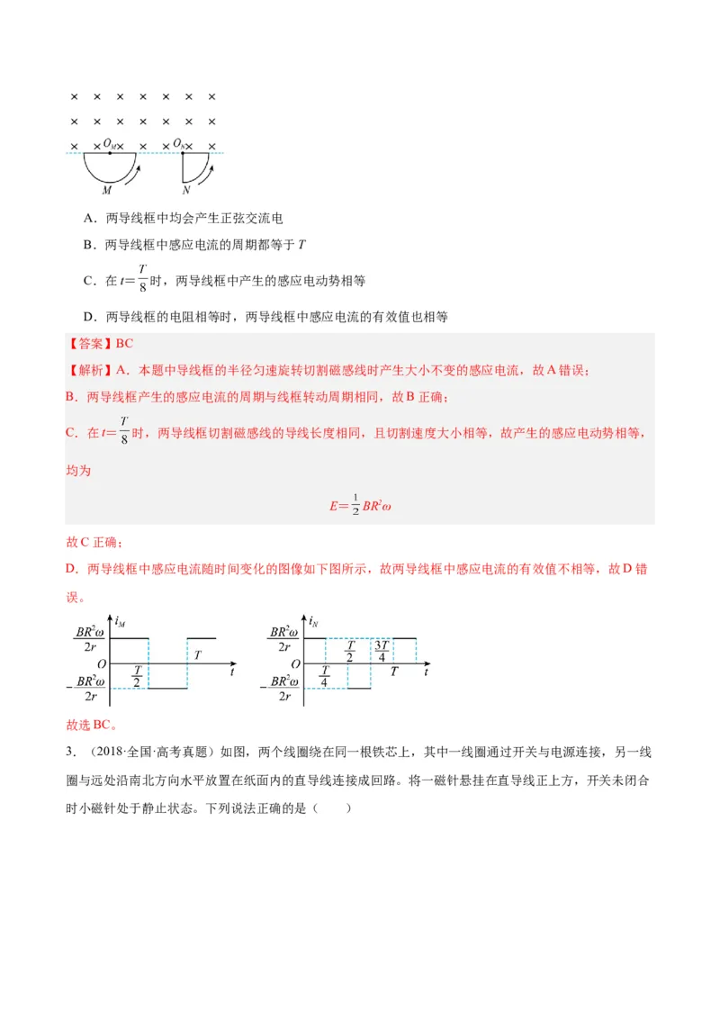 《专题46电磁感应现象和感应电流方向的判断（解析版）-十年（2014-2023）高考物理真题分项汇编（全国通用）_初高中资料库_高中资料库（转存避免链接过期失效）_高中物理》第2页预览