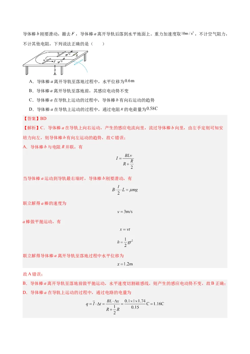 《专题49导体棒在导轨上运动问题（一）（解析版）-十年（2014-2023）高考物理真题分项汇编（全国通用）_初高中资料库_高中资料库（转存避免链接过期失效）_高中物理》第6页预览