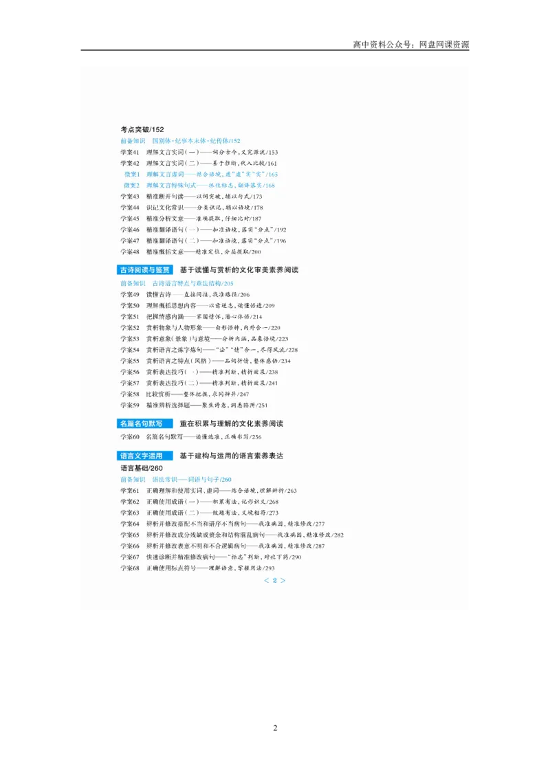 《复习讲义目录_初高中资料库_高中资料库（转存避免链接过期失效）_高中语文》第2页预览