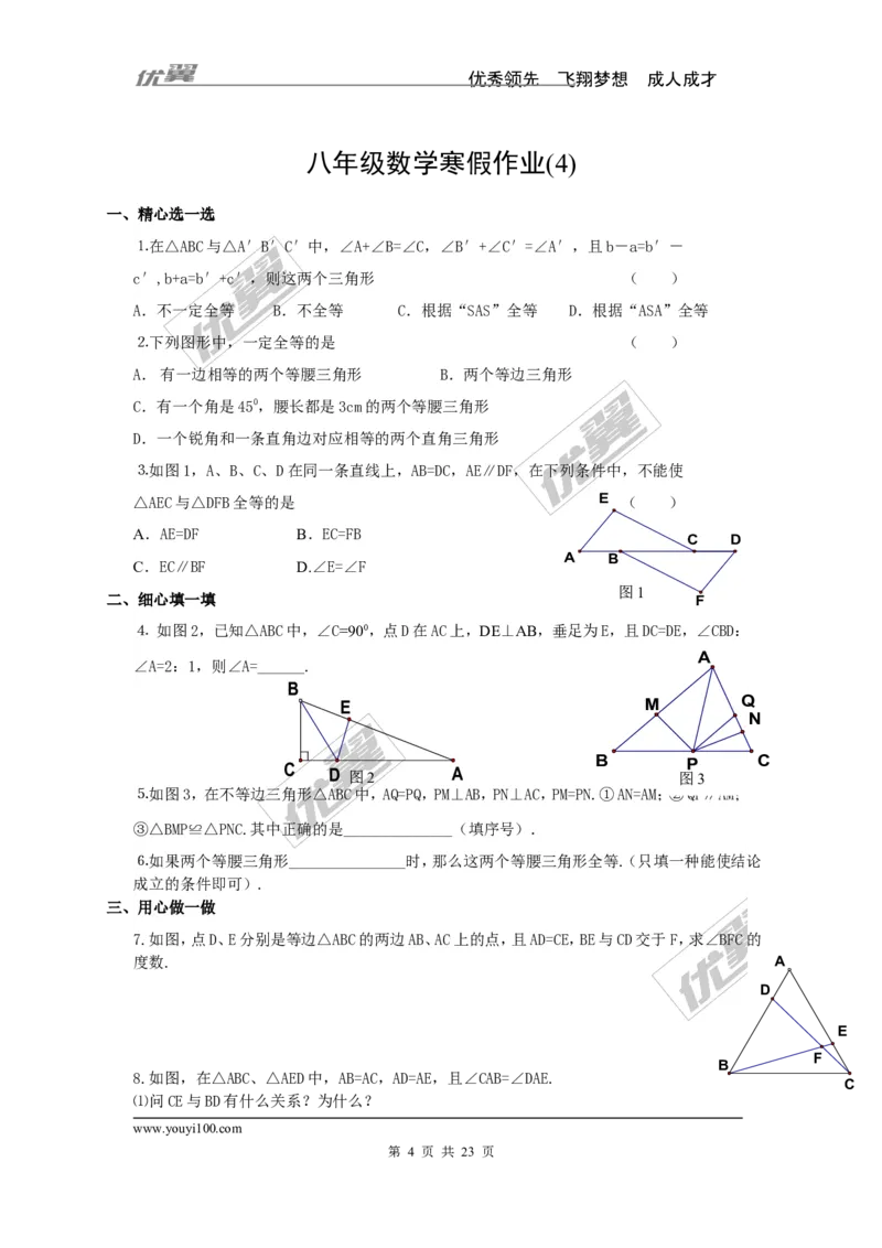 《寒假作业2_初高中资料库_初中资料库（转存避免链接过期失效）_初中数学》第4页预览