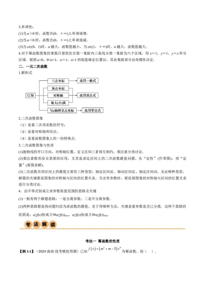 《3.5幂函数与一元二次函数（精讲）（教师版）_数学_一轮复习_2024年_2024年高考数学一轮复习考点思路点拨考法解读概况_资料》第3页预览